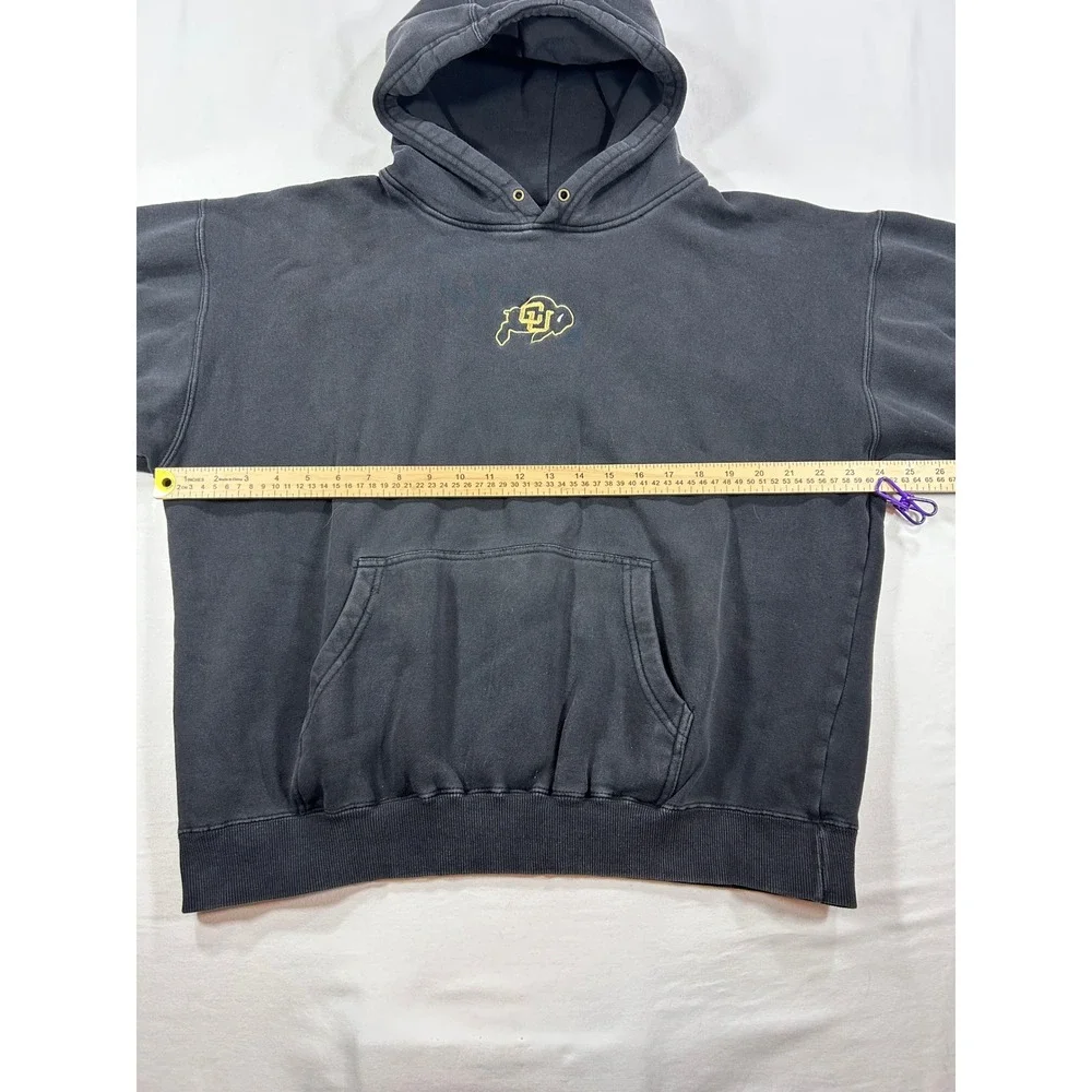 CH Apparel Colorado Buffaloes Hoodie Mens XL Faded Black Embroidered CU Logo